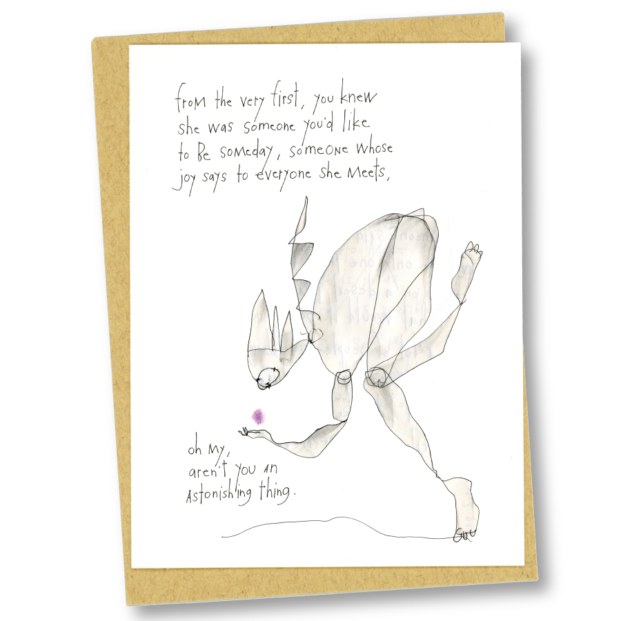 greeting card: astonishing thing