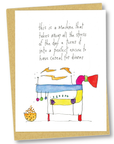 greeting card: cereal for dinner