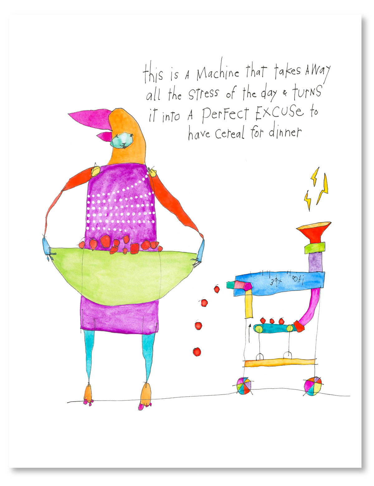 cereal for dinner art print
