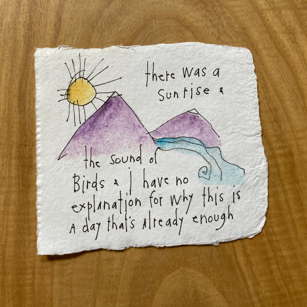 original ink + watercolor on handmade paper: already enough
