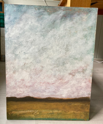 original bird & brush painting: montana plains