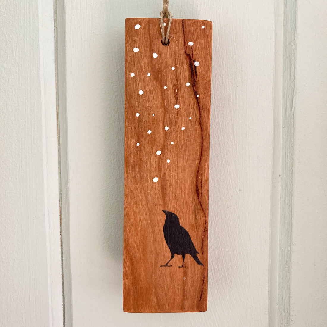 ornament: crow snow