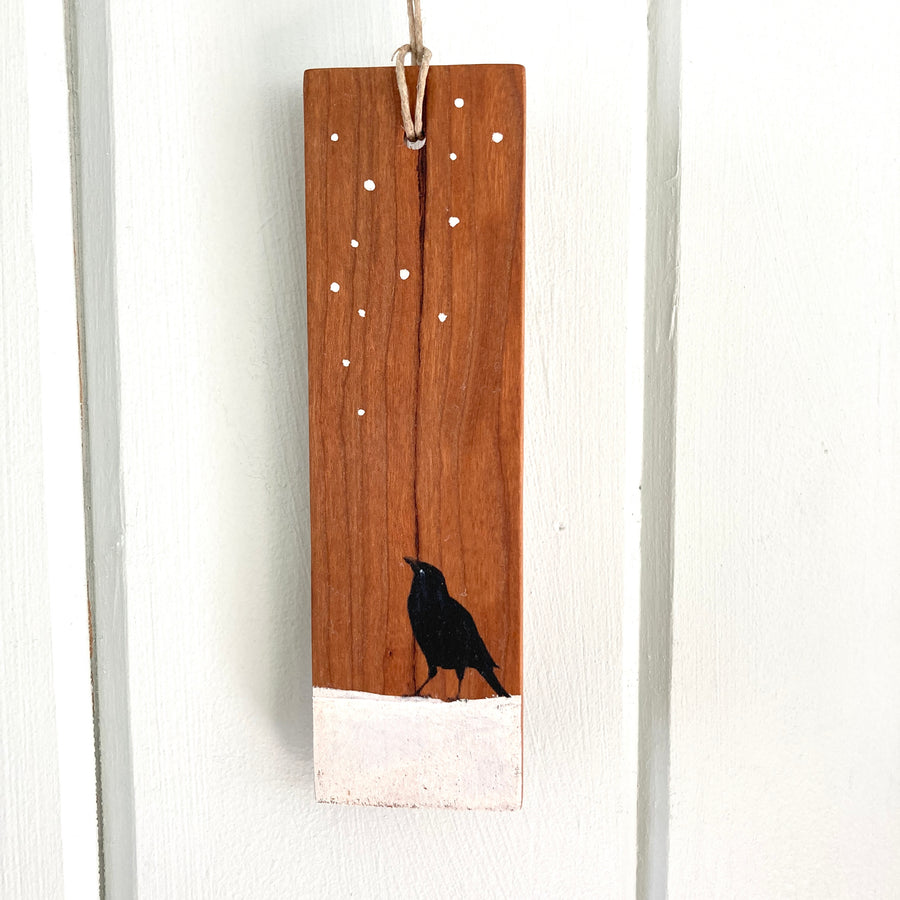ornament: crow snow II