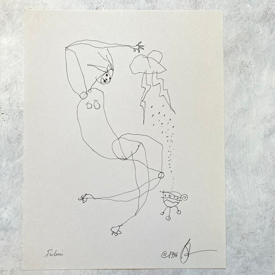 original pen &amp; ink:  preliminary drawing &#39;rain man&#39;&#39;