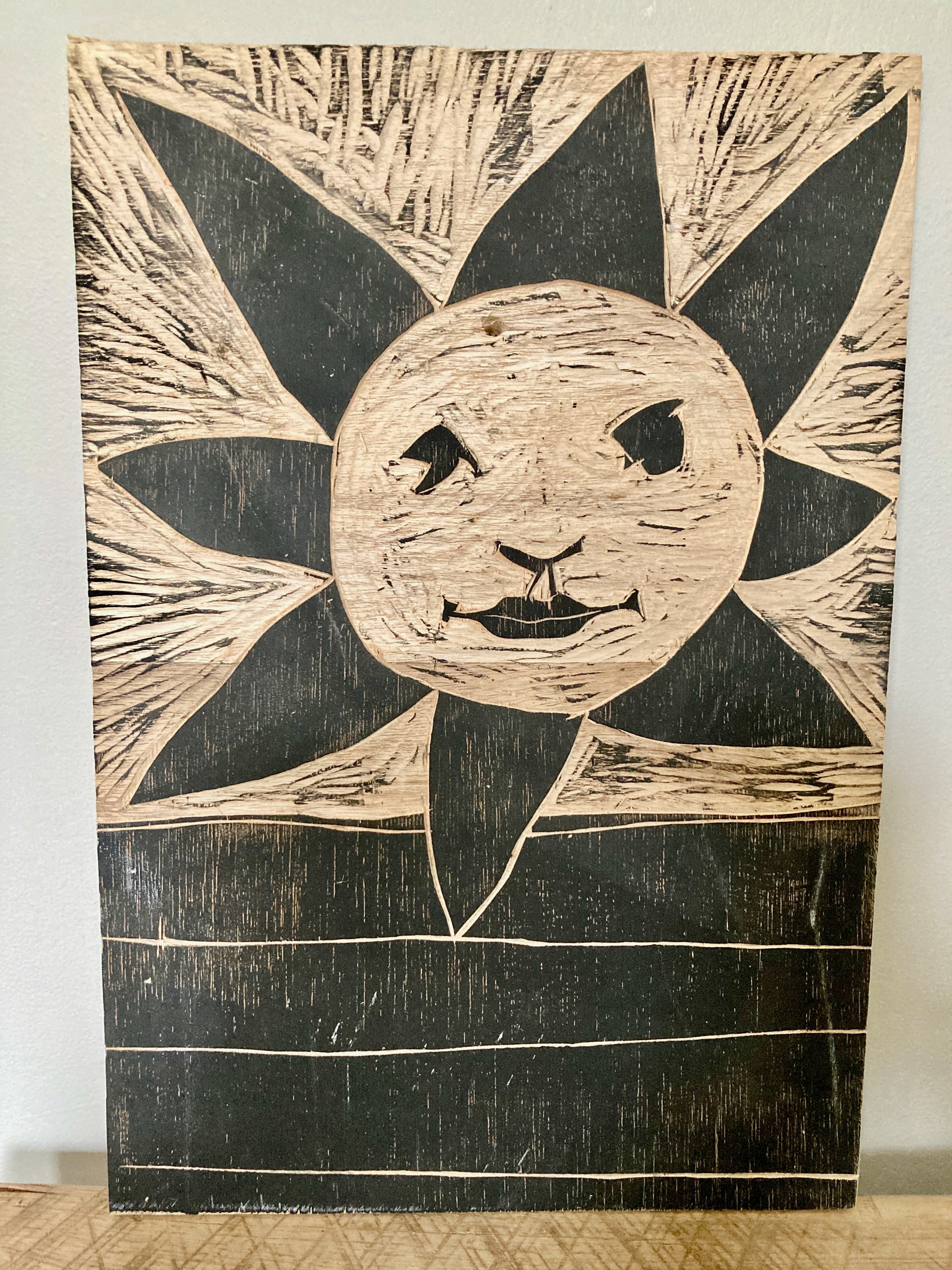 original woodcut sun