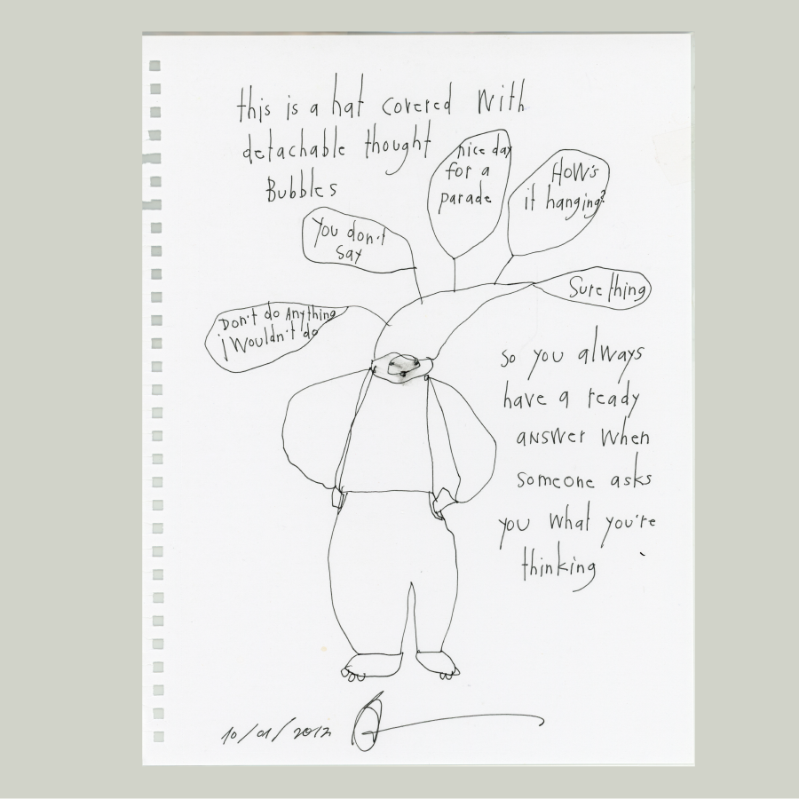 original pen &amp; ink: bubble hat
