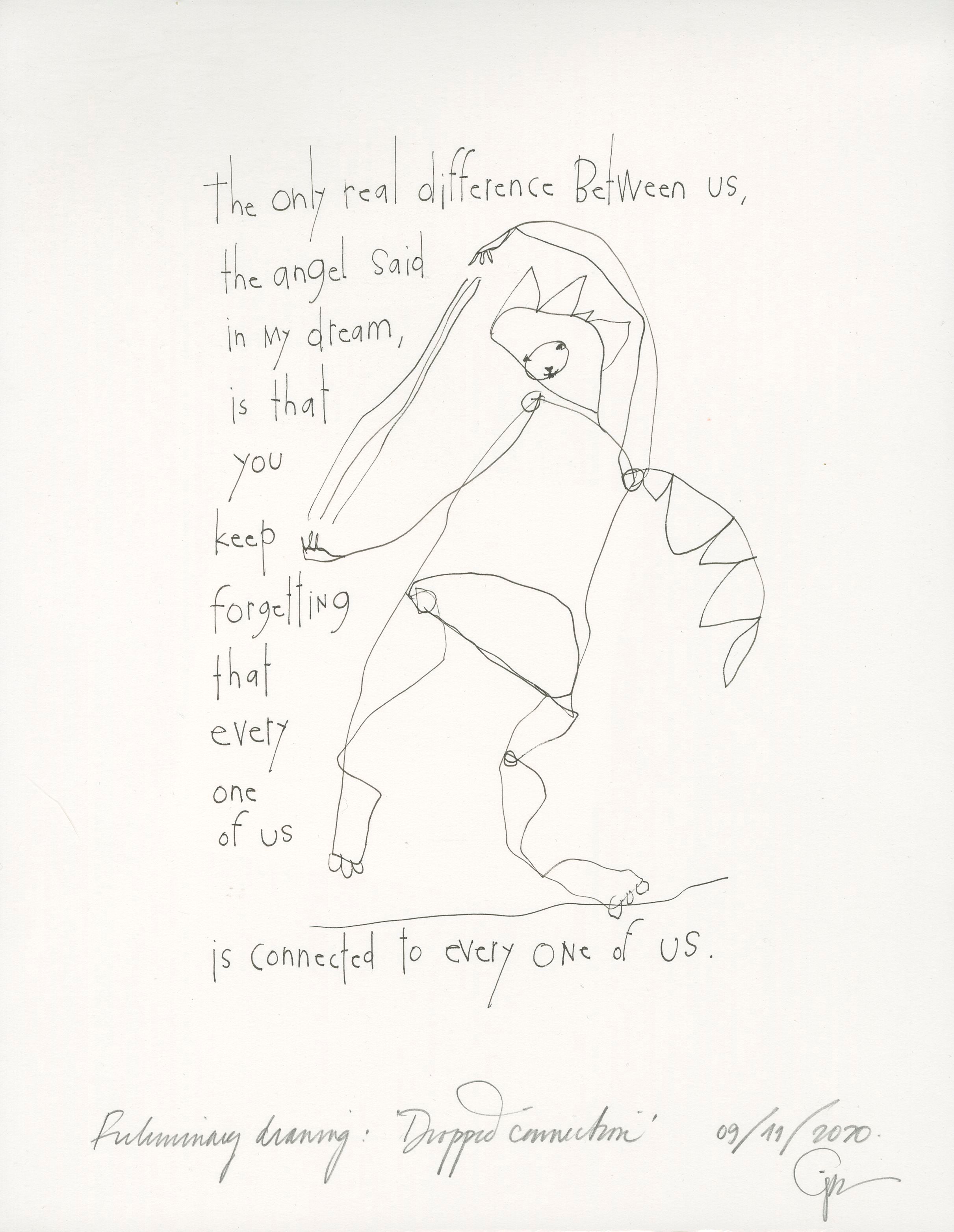 original pen &amp; ink: dropped connection