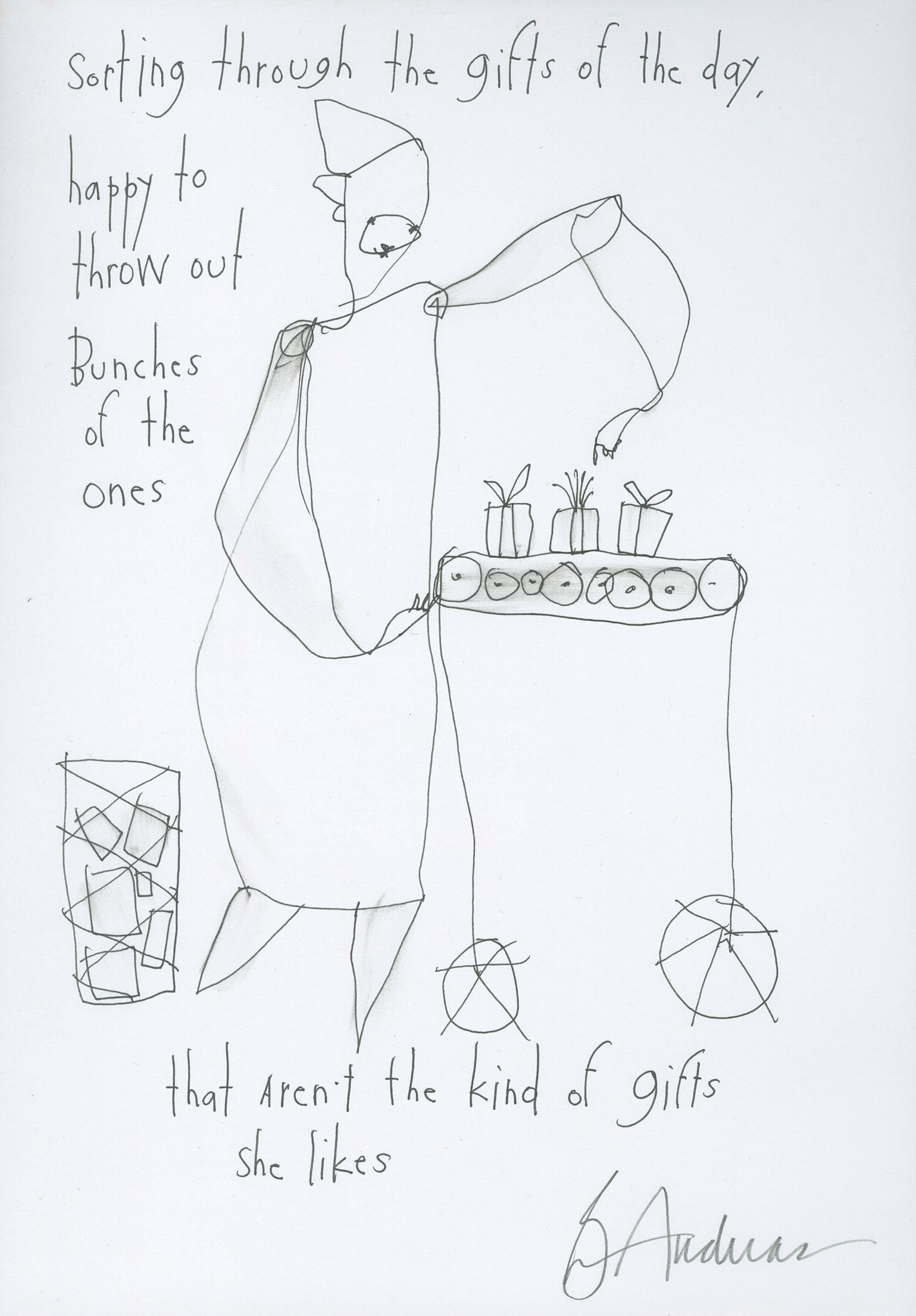original pen &amp; ink: gifts of the day