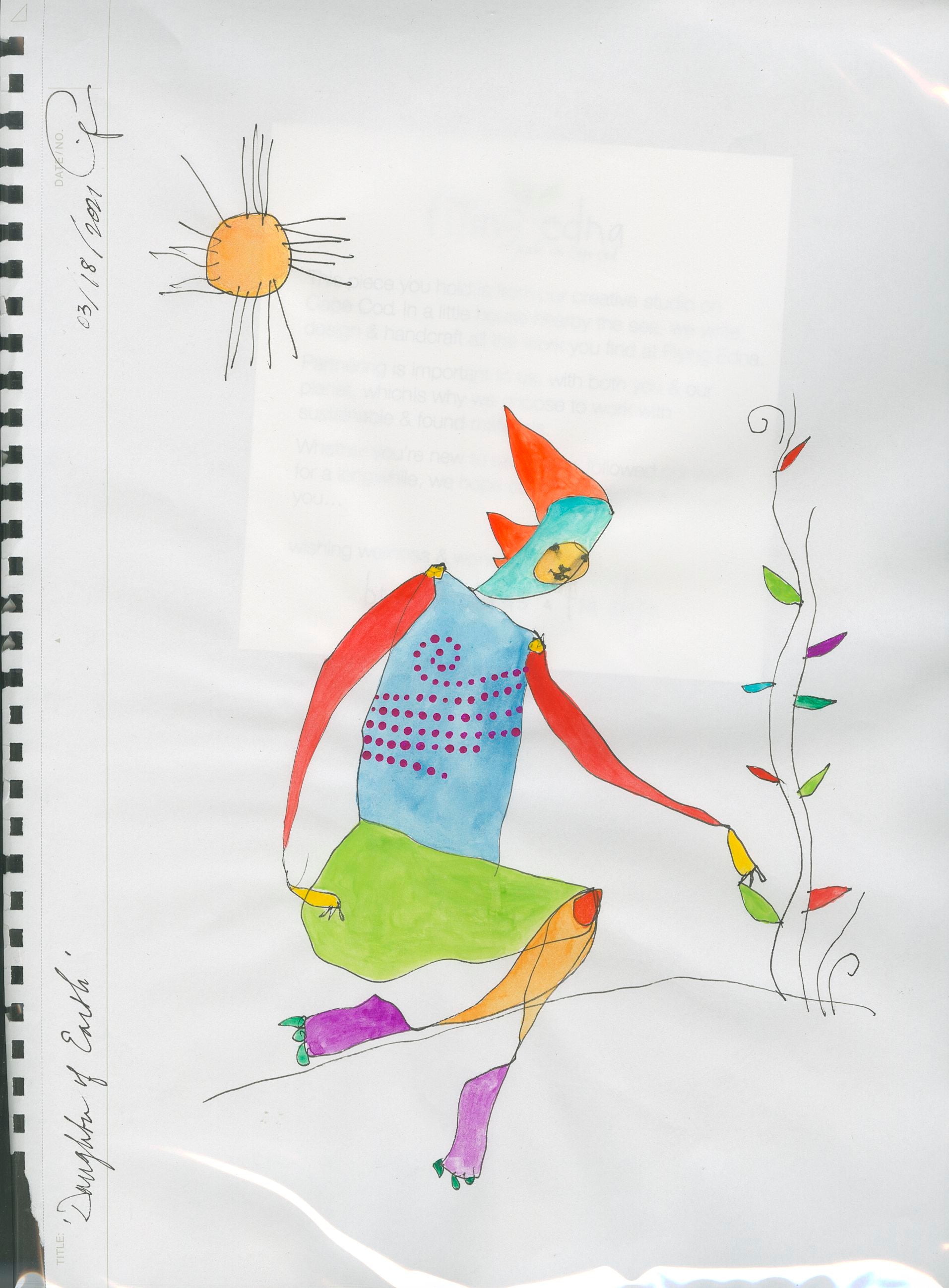 original watercolor: daughter of earth