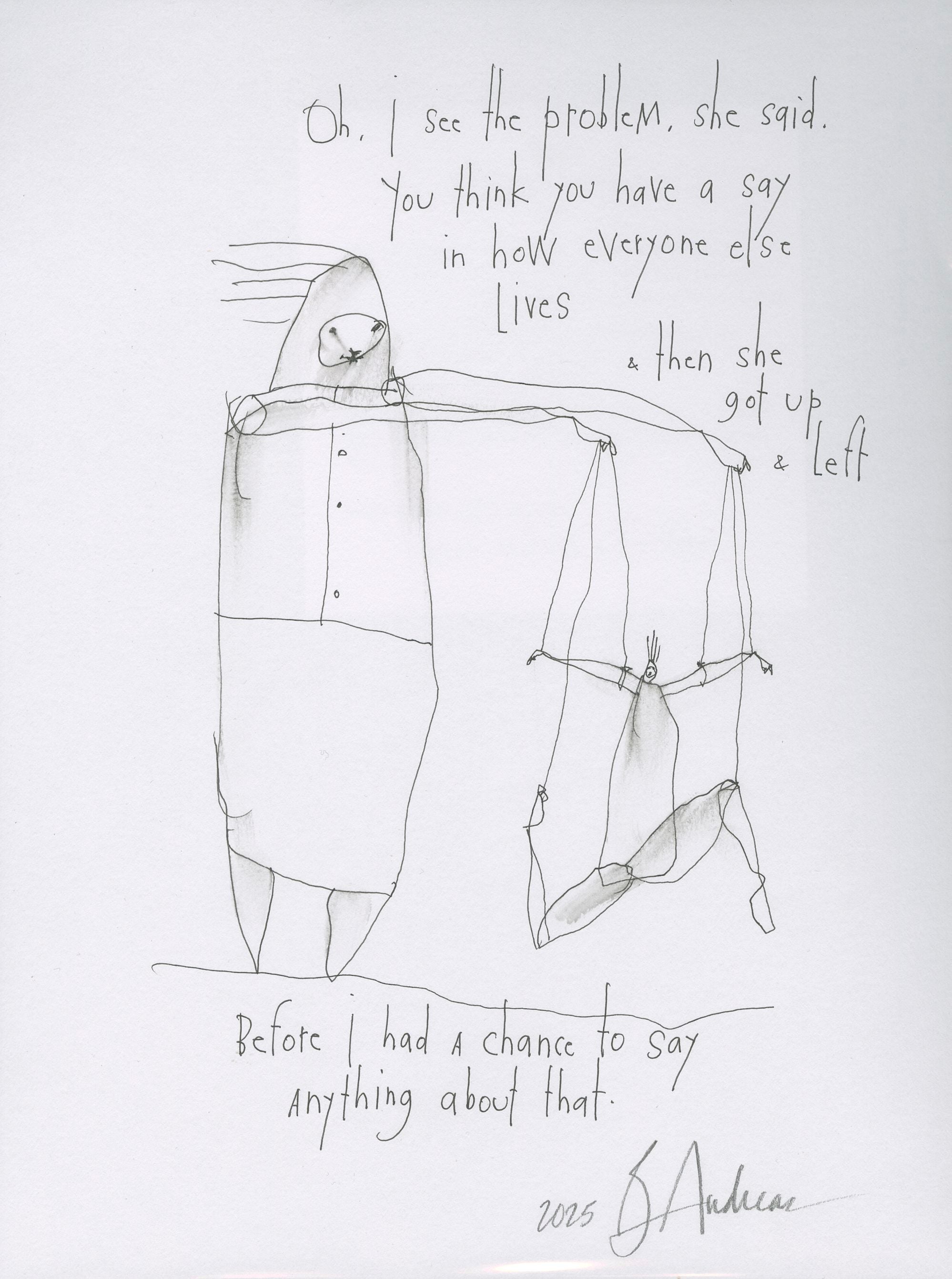 original pen &amp; ink: bossy pants