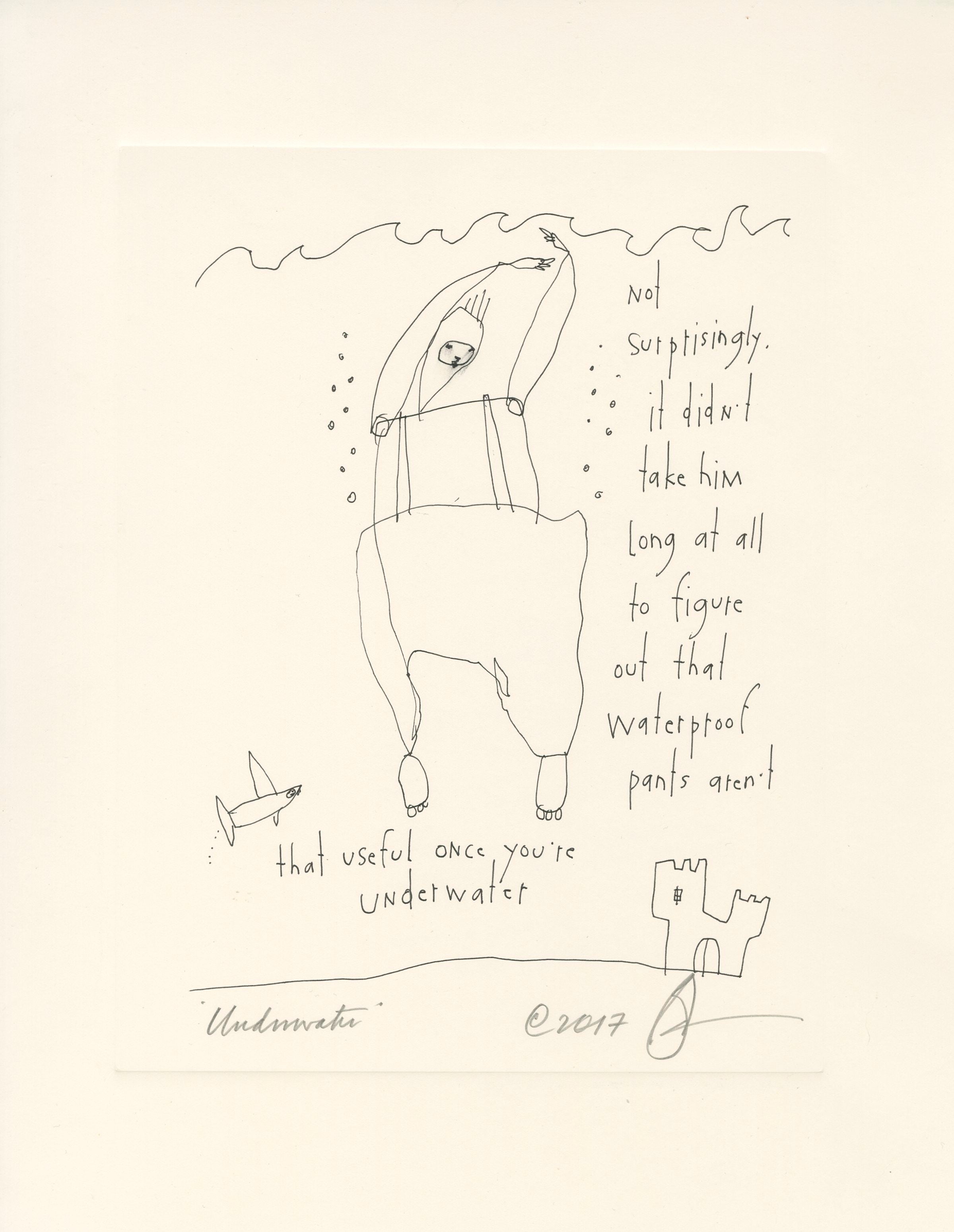 original pen &amp; ink: underwater
