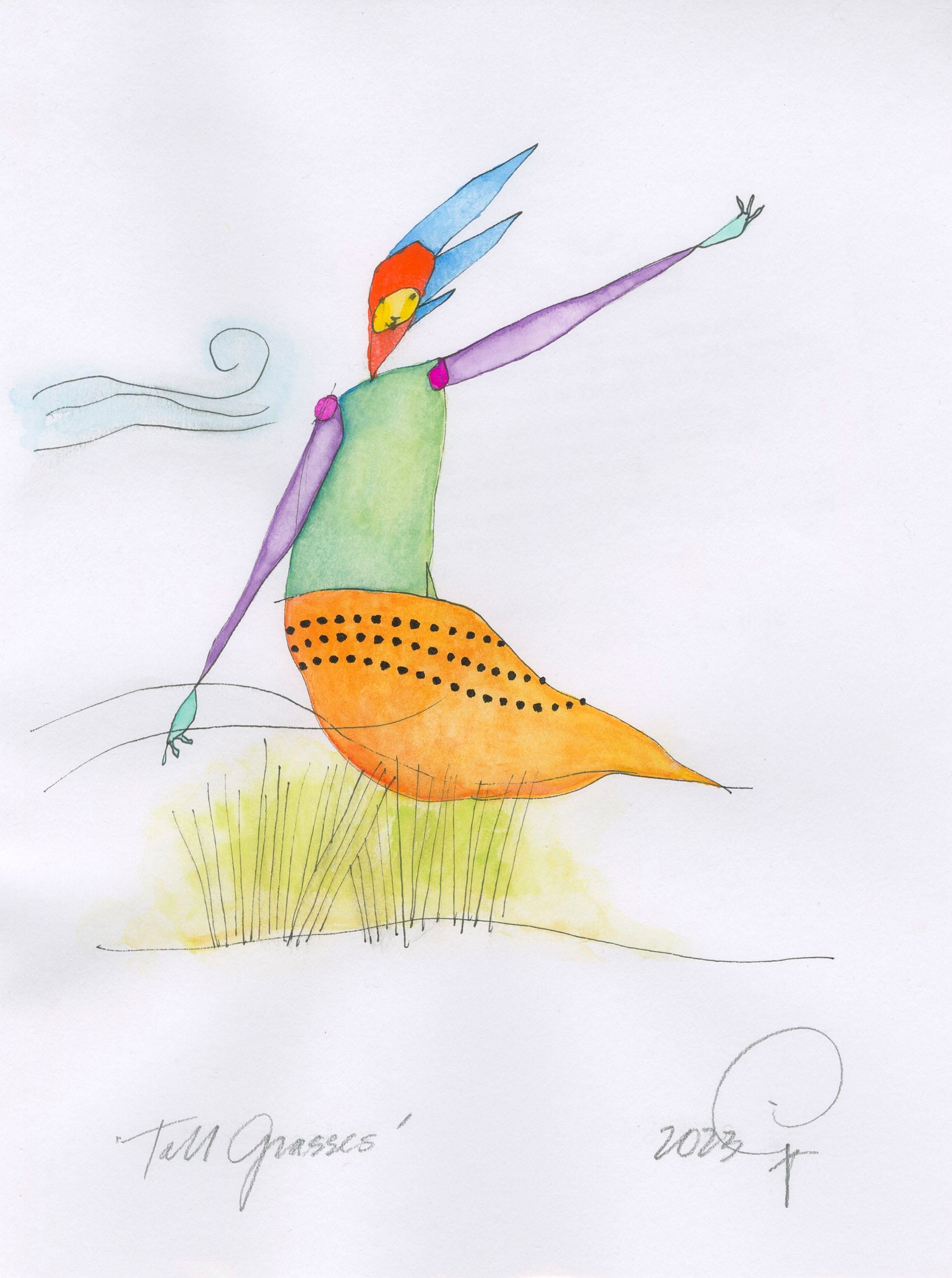 original watercolor: illustration for daughter of tall grasses