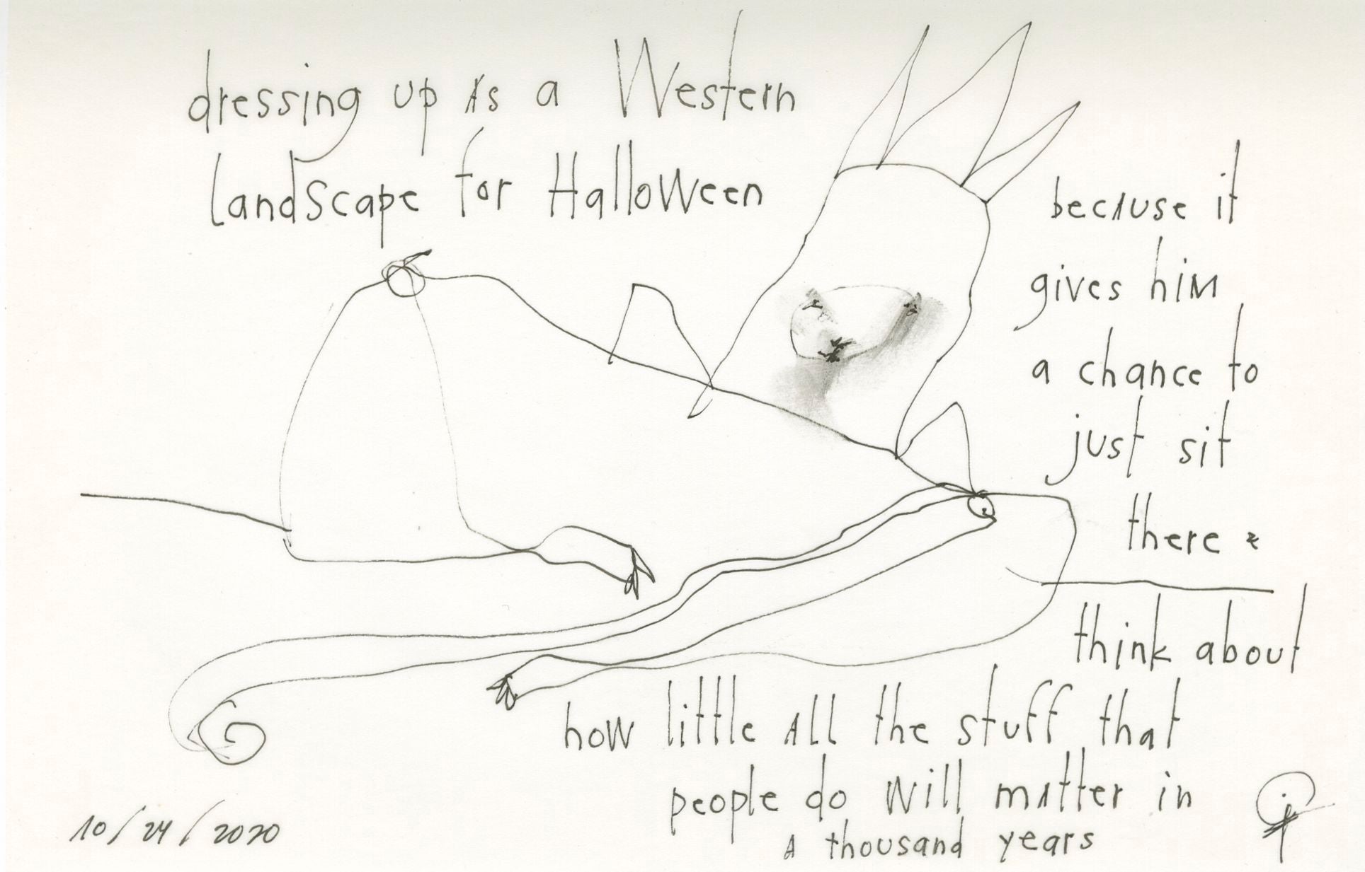 original pen &amp; ink: Halloween costume