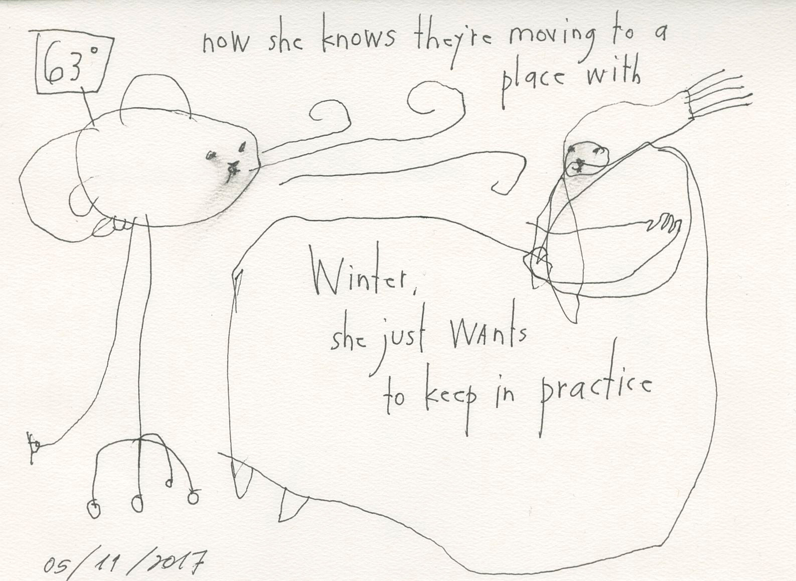 original pen &amp; ink: winter practice