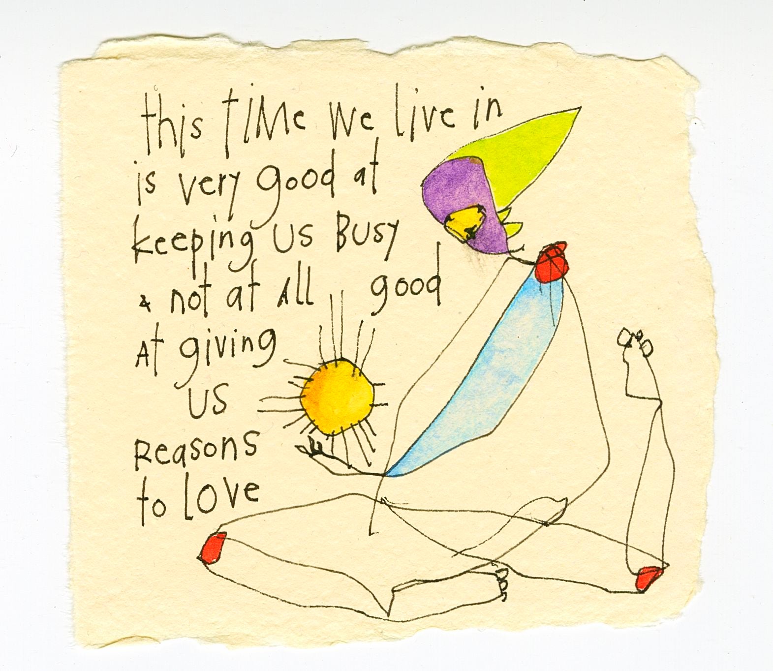 original ink + watercolor on handmade paper: reasons to love