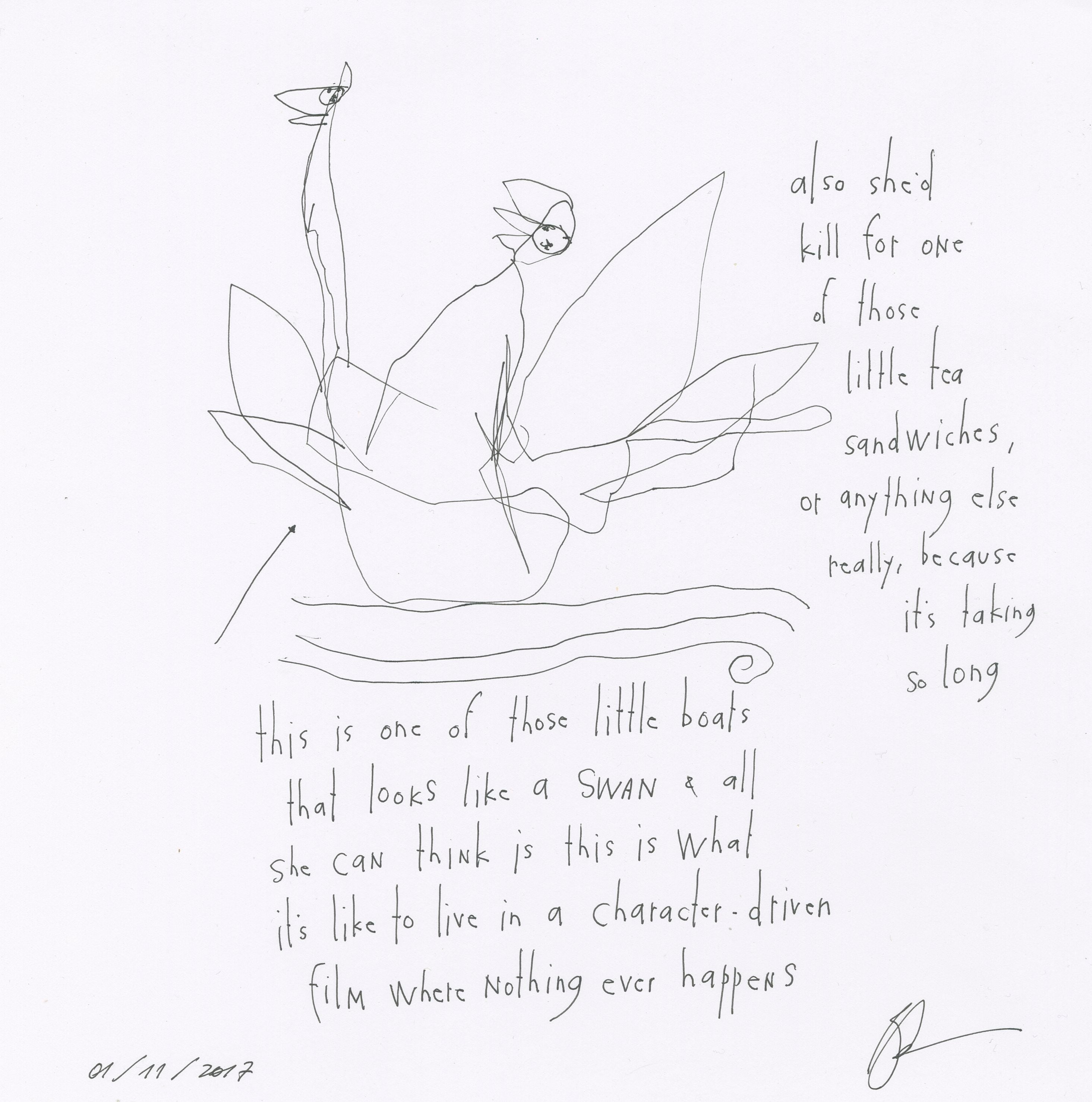 original pen + ink: little tea sandwiches