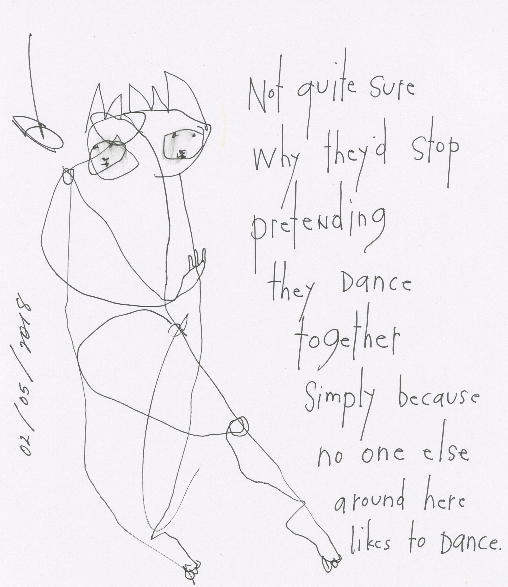 original pen + ink: dance together