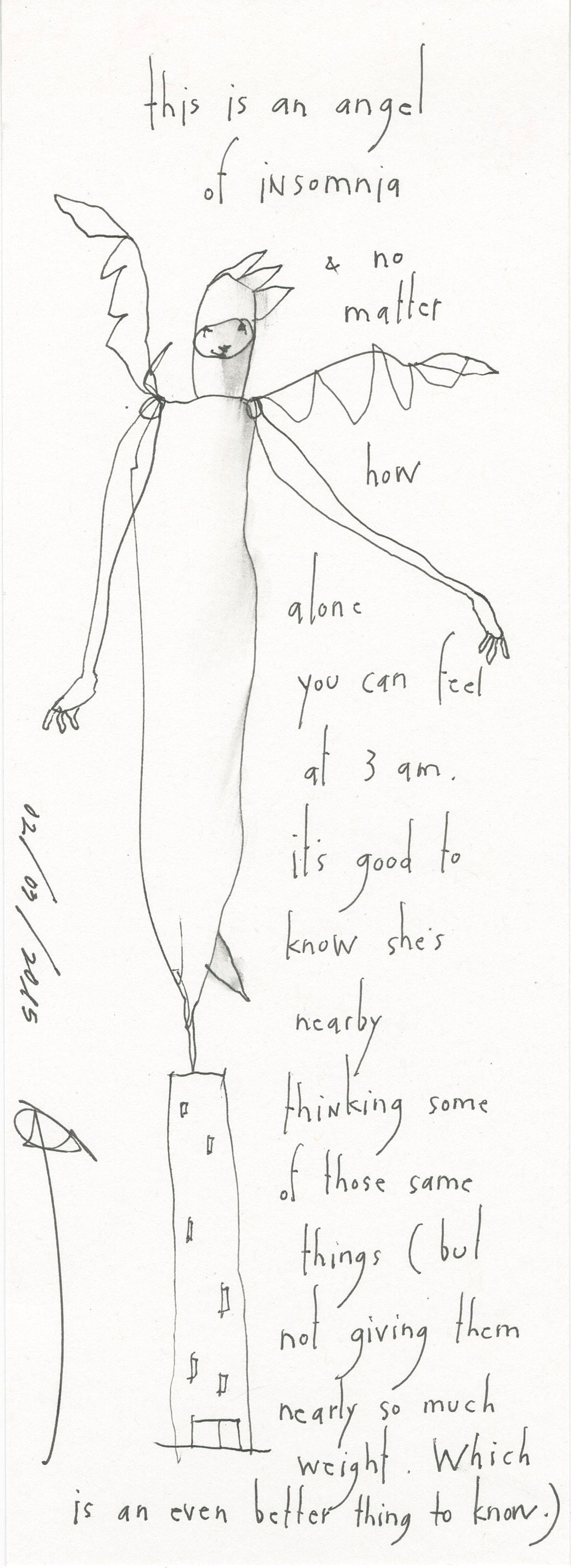 original pen + ink: angel of insomnia