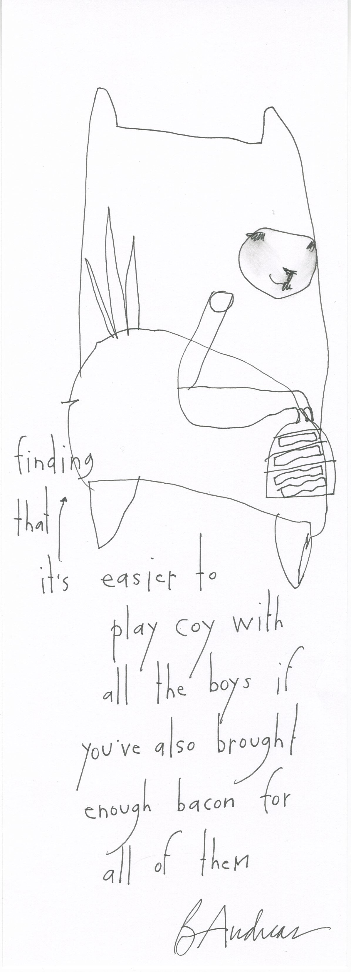 original pen + ink: gift of bacon