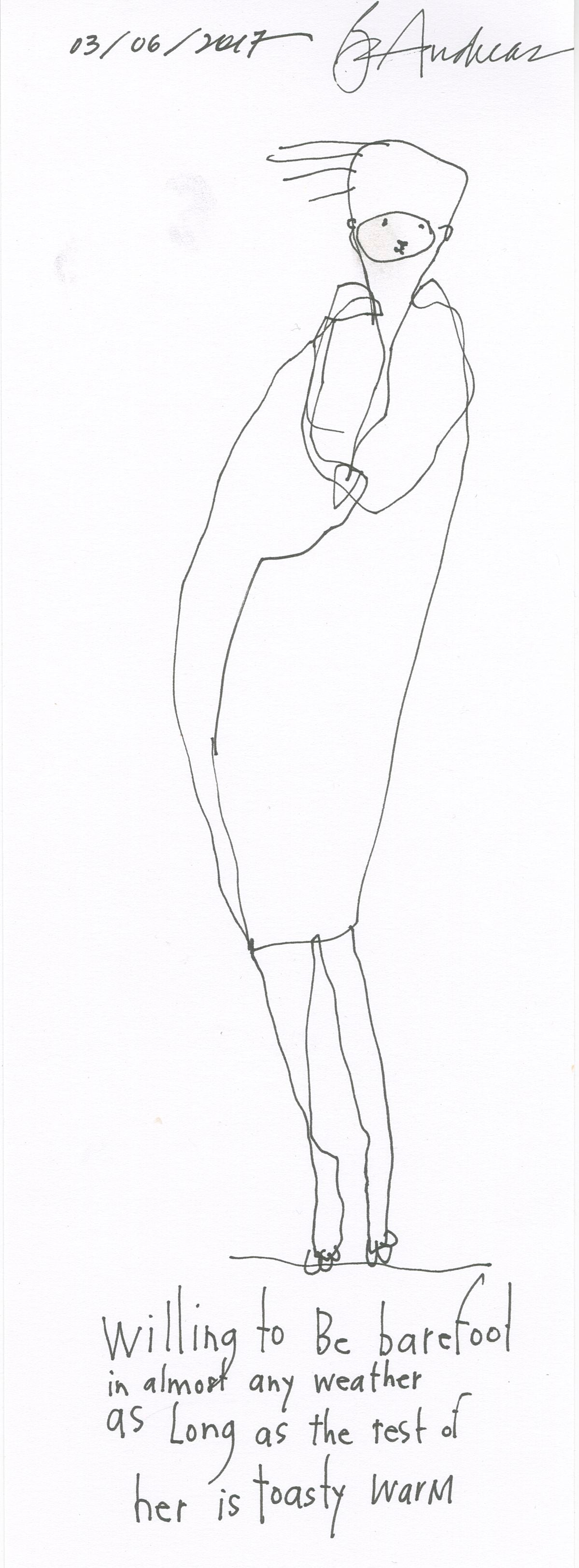original pen + ink: barefoot