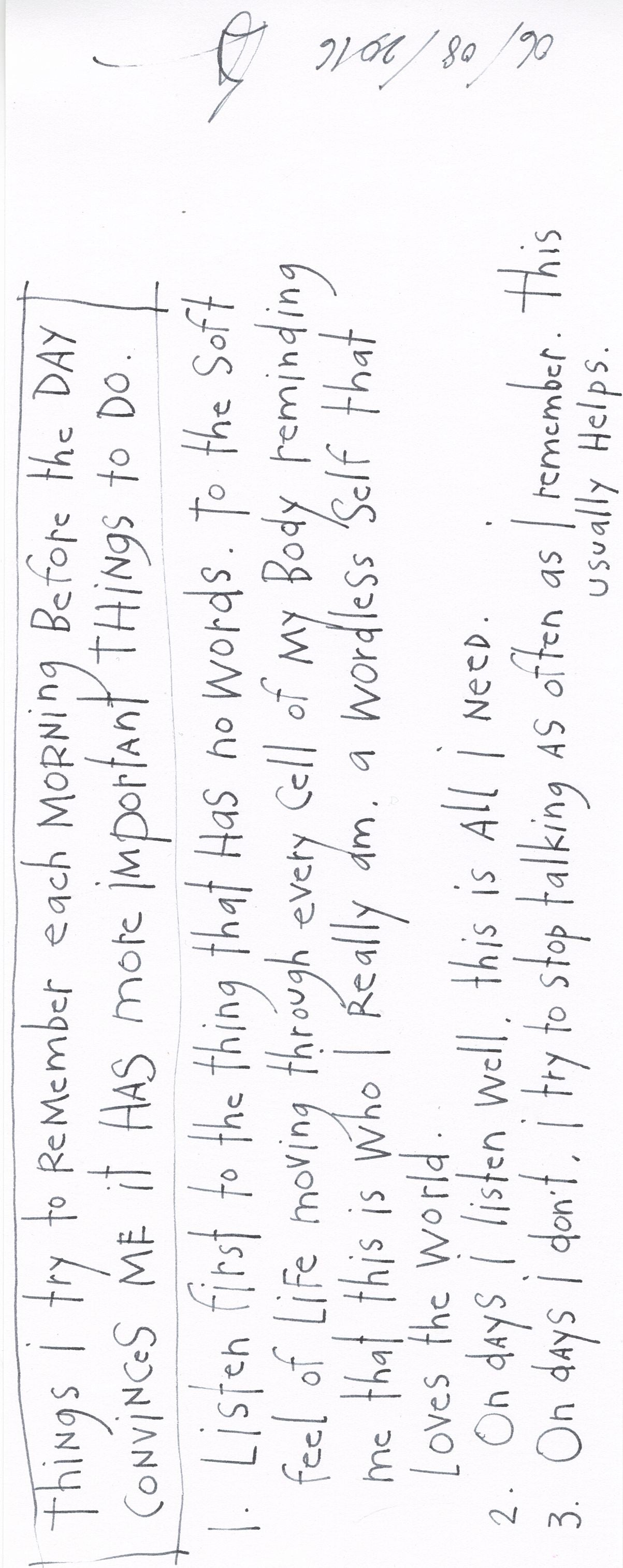 original pen + ink: morning list