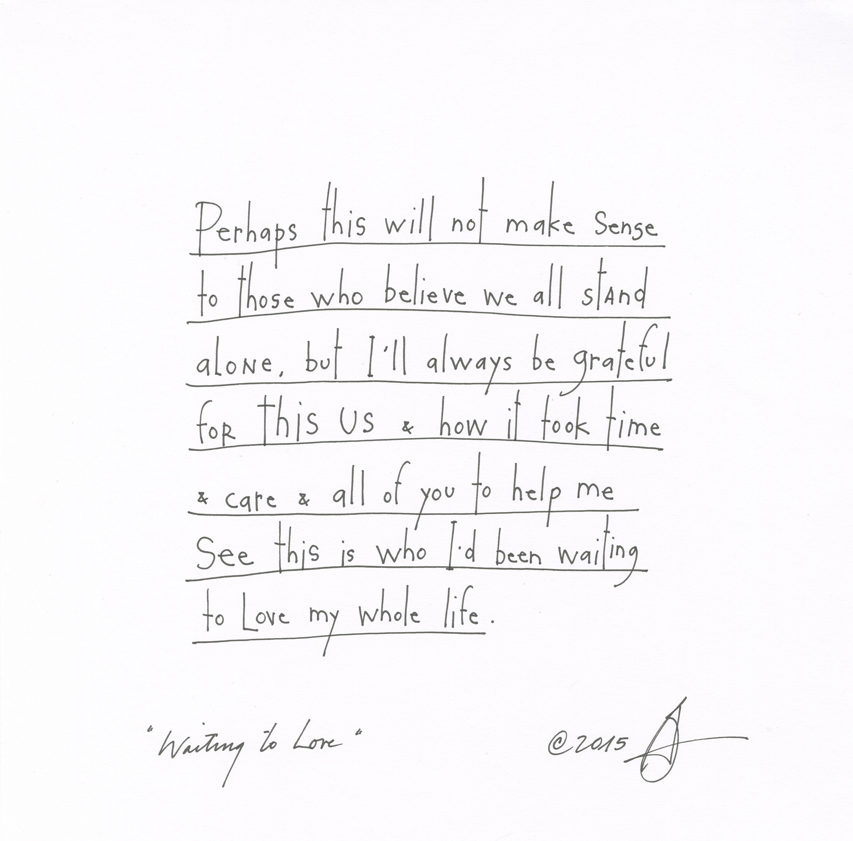 original pen + ink: waiting to love