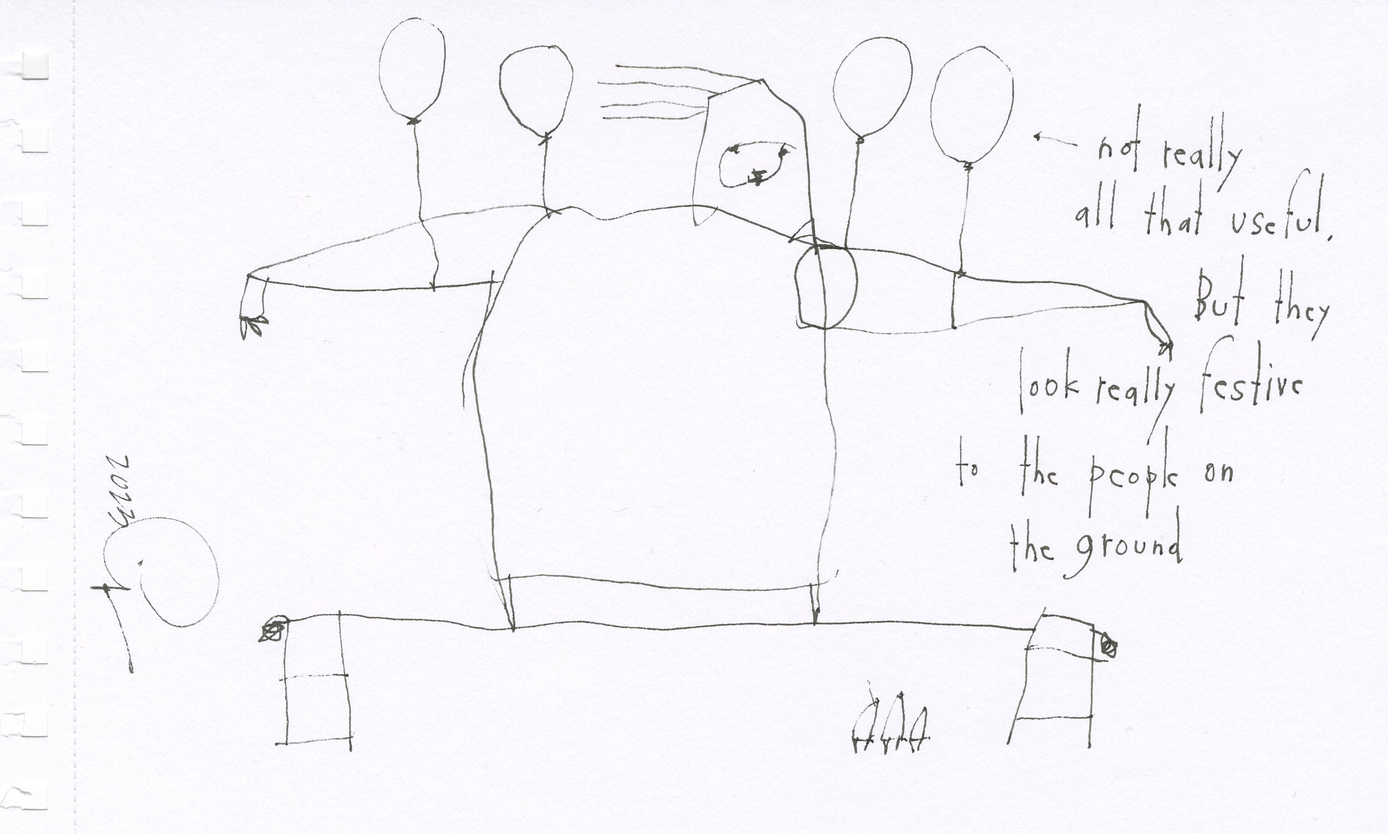 original pen + ink: balloons