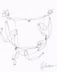 original pen + ink: dancing figures, double sided