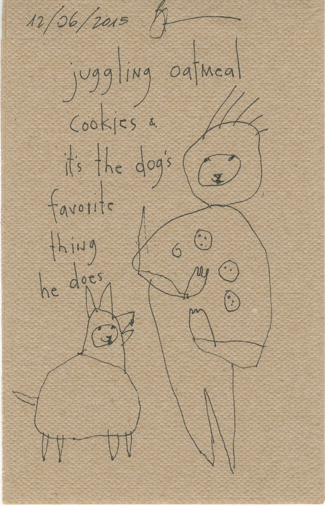 original pen + ink on napkin: double sided stories