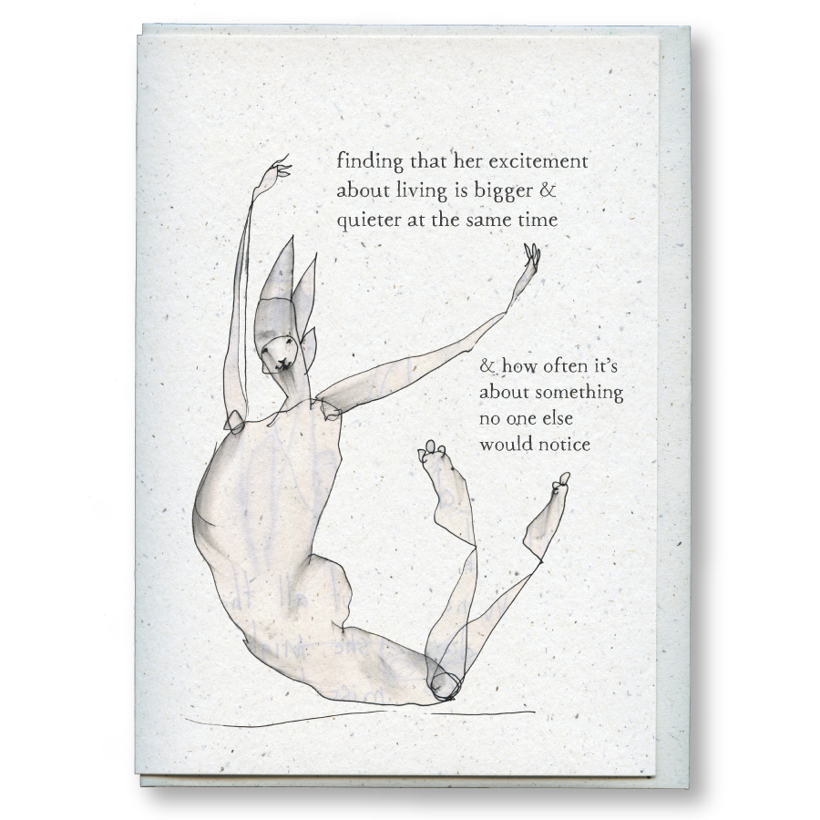 greeting card: bigger & quieter