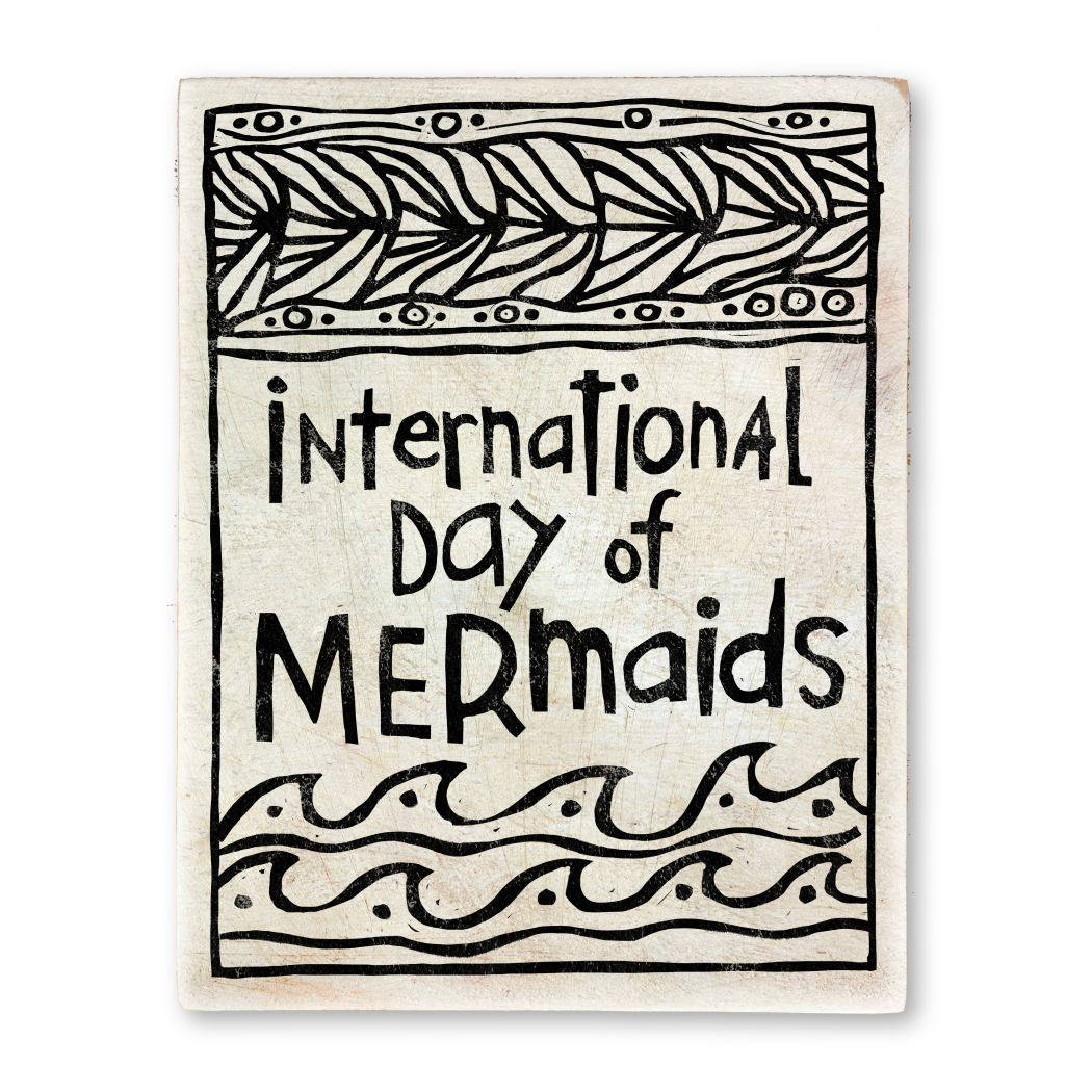 made up holiday: international day of mermaids linocut storyblock