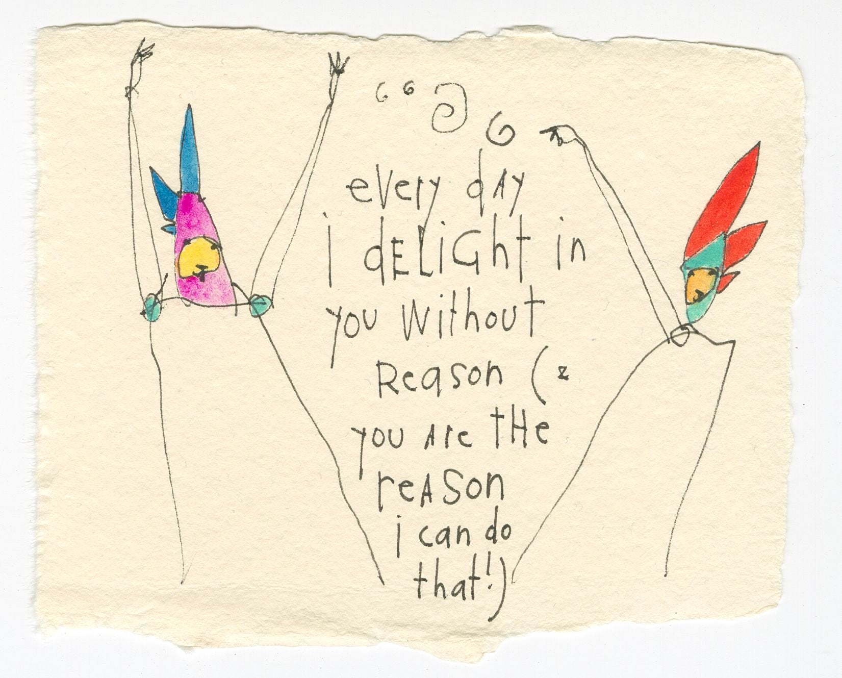original ink + watercolor on handmade paper: reasons