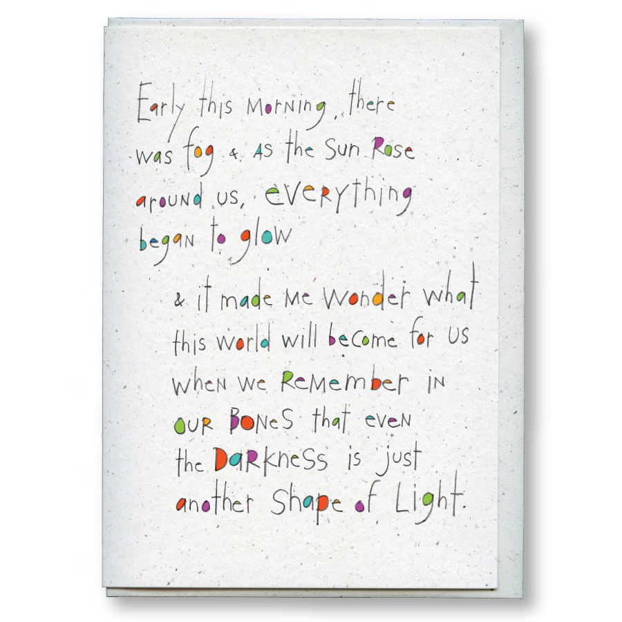 greeting card: shape of light