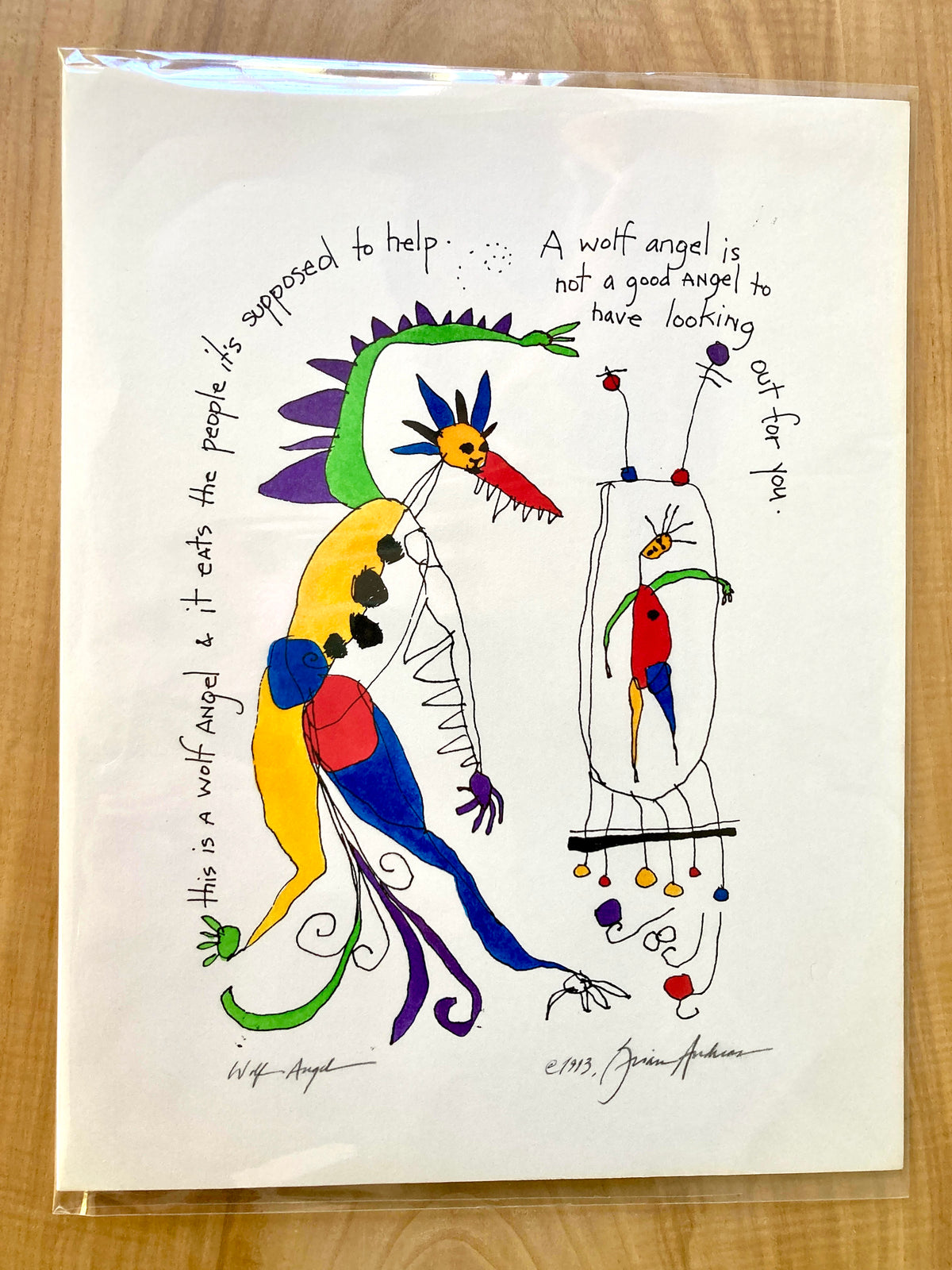 Brian's original for the first art print: wolf angel