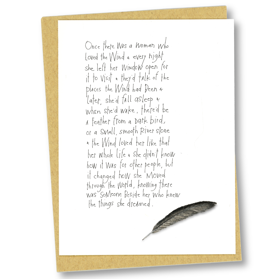 greeting card: woman who loved the wind