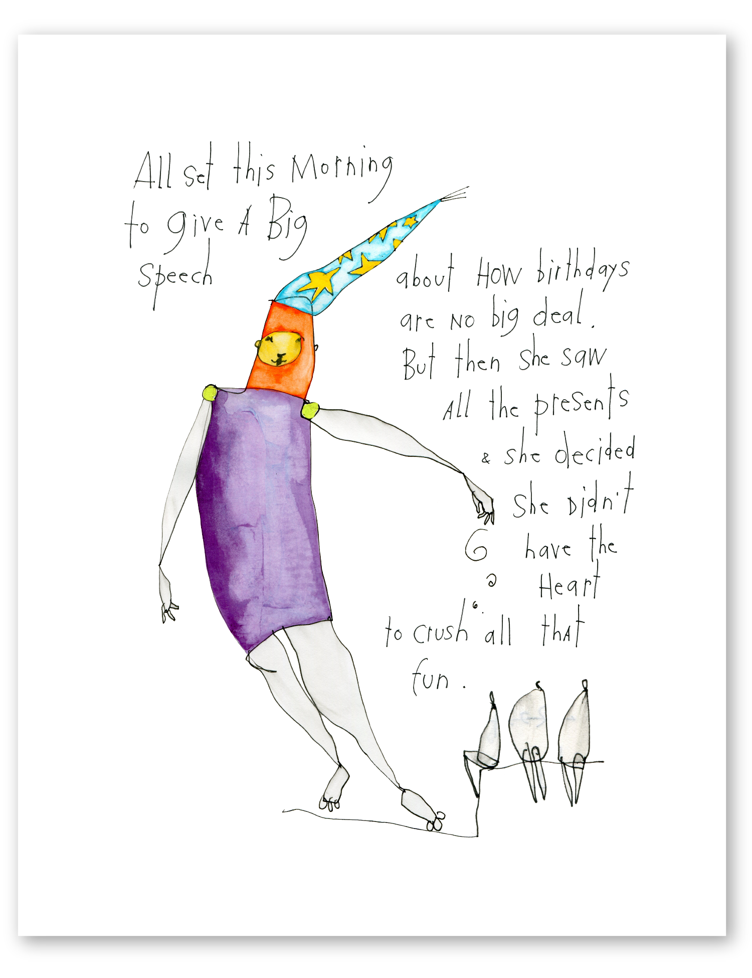 birthday speech art print