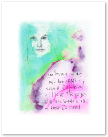 gather the day (ink) art print