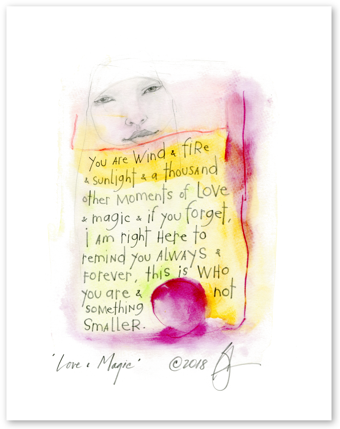 love & magic (ink) art print