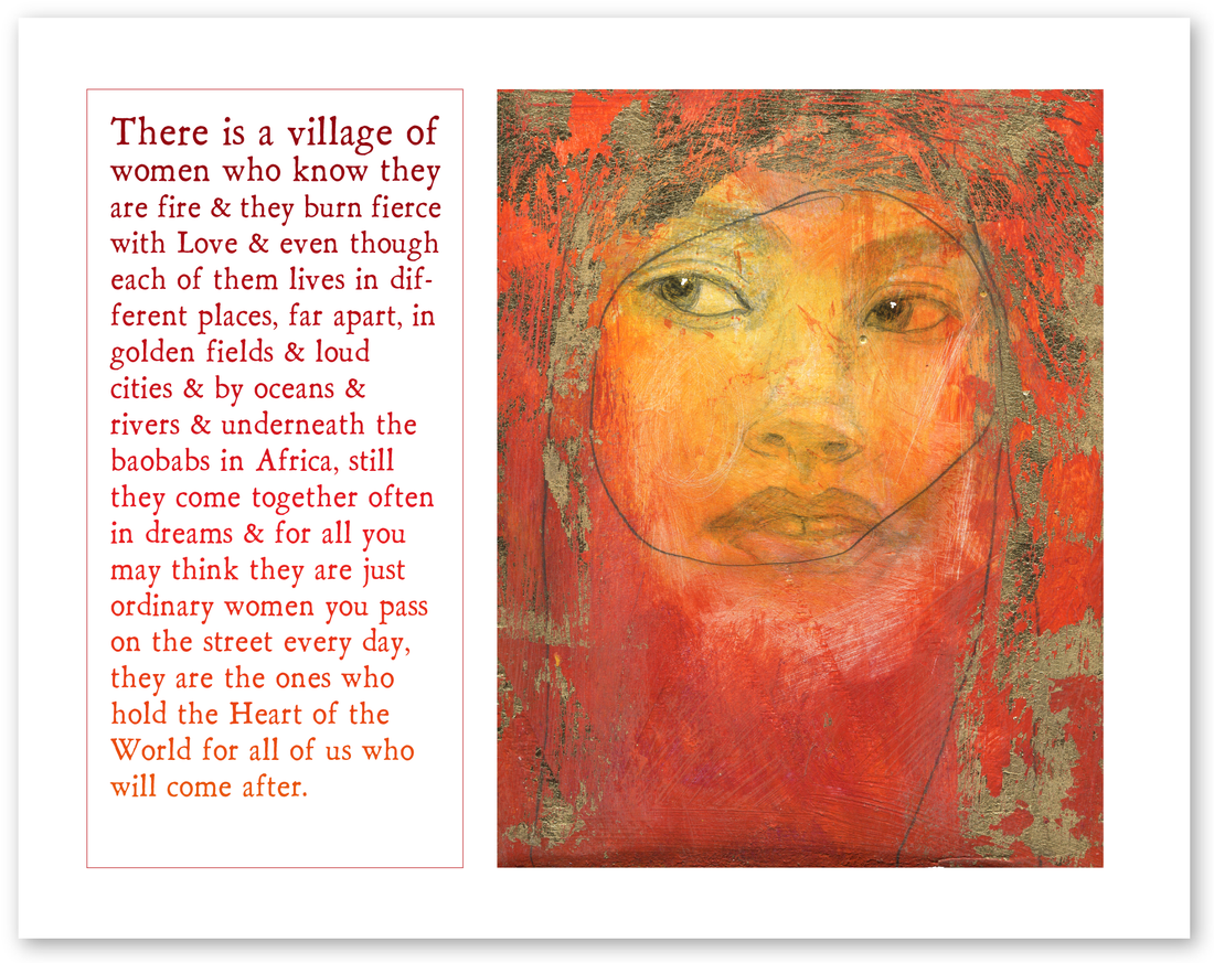 village of women art print