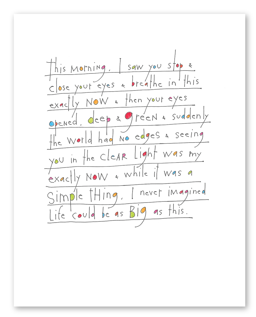 exactly now art print