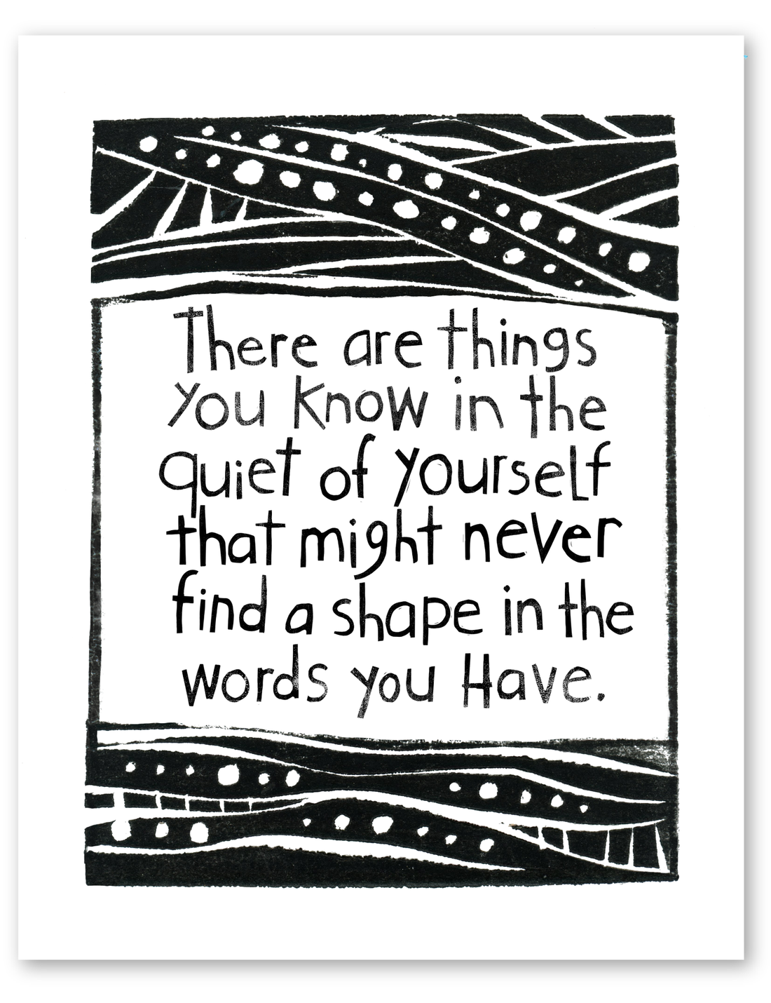 woodcut: quiet shape art print