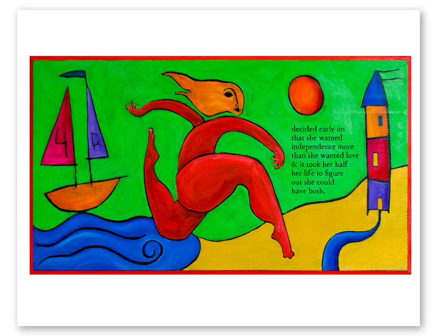 woman by the sea art print