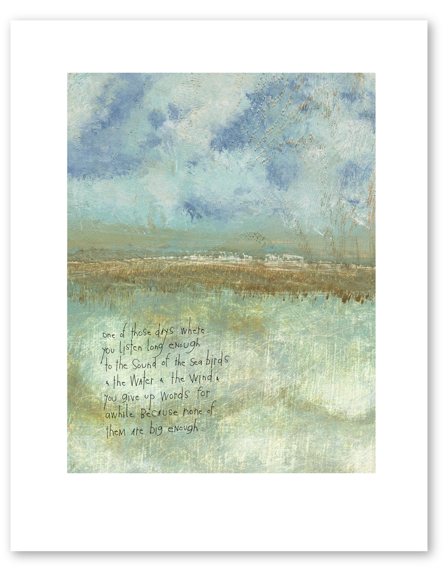 bird & brush: listen long art print