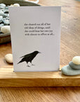 repurposed wood card holder: crow stories 1