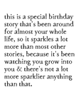 greeting card: birthday sparkles