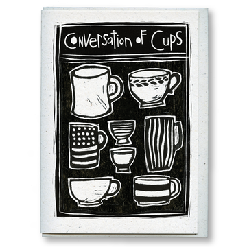 greeting card: conversation of cups