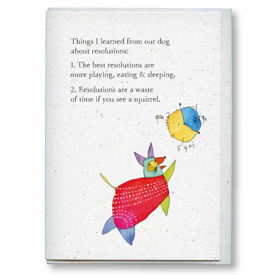 greeting card: dog resolutions